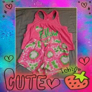Justice shorts and shirt girls  PJ'S set